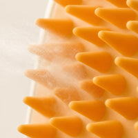 Close-up of PawCare bristles releasing gentle steam